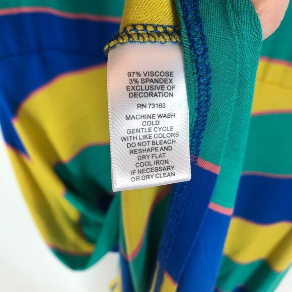 Spense Asymmetrical Colorful Stripe Sleeveless Dress Keyhole Back Womens Size XS - Picture 5 of 6